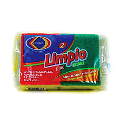 Limpio scouring pad w/sponge (2pk)